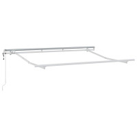 Produktbild för Utdragbar markis Ljusgrå och vit. 350 x 250 cm