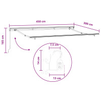 Produktbild för Utdragbar markis Taupe 450 × 300 cm Polyester och aluminium