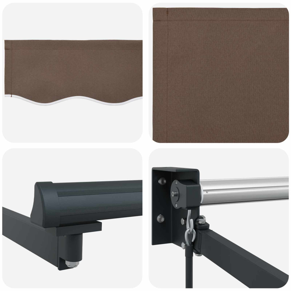 Produktbild för Utdragbar markis Taupe 4,5 × 3 m 100% Polyester och Aluminium