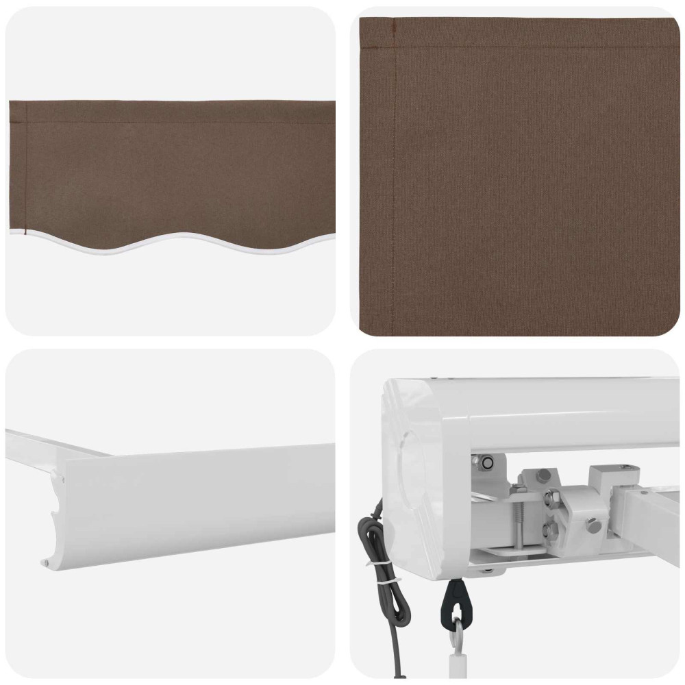 Produktbild för Utdragbar markis Taupe 450 × 300 cm Tyg och Metall