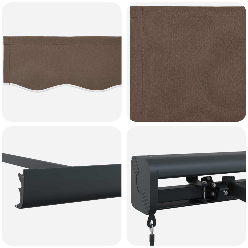 Produktbild för Utdragbar markis Taupe 450 × 300 cm Canvas och Aluminium