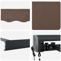 Produktbild för Utdragbar markis Taupe 450 × 300 cm Tyg och Metall