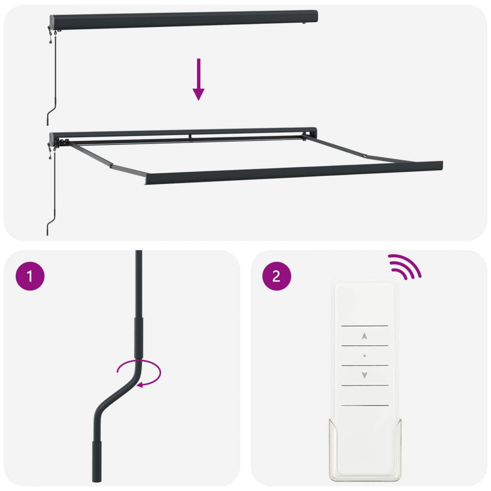 Produktbild för Utdragbar markis Taupe 450 × 300 cm Tyg och Metall