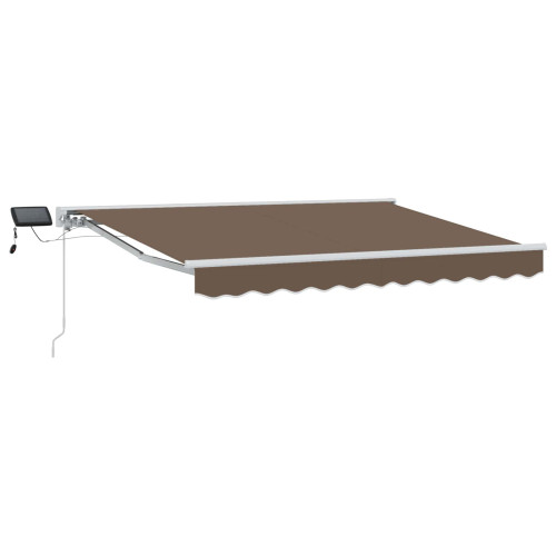 vidaXL Manuell markisram med LED-lampor Taupe 5 x 3 m