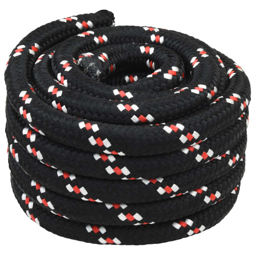vidaXL Båtsnöre 25 m 4 Svart och Röd PP