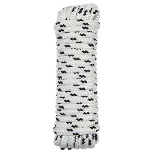 vidaXL Båtsnöre 9 m 1.2 Vit och svart Polyester