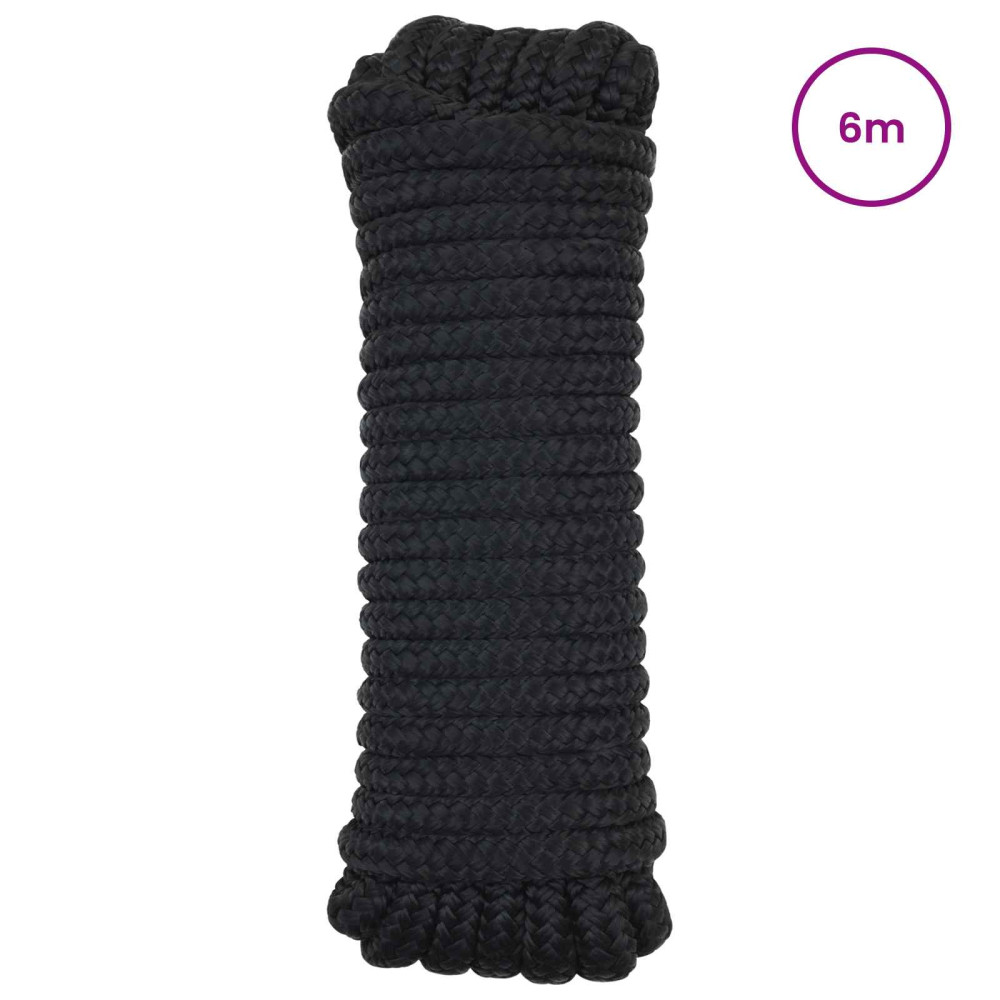 Produktbild för Båtsnöre 6 m 1.4 Svart Polyester