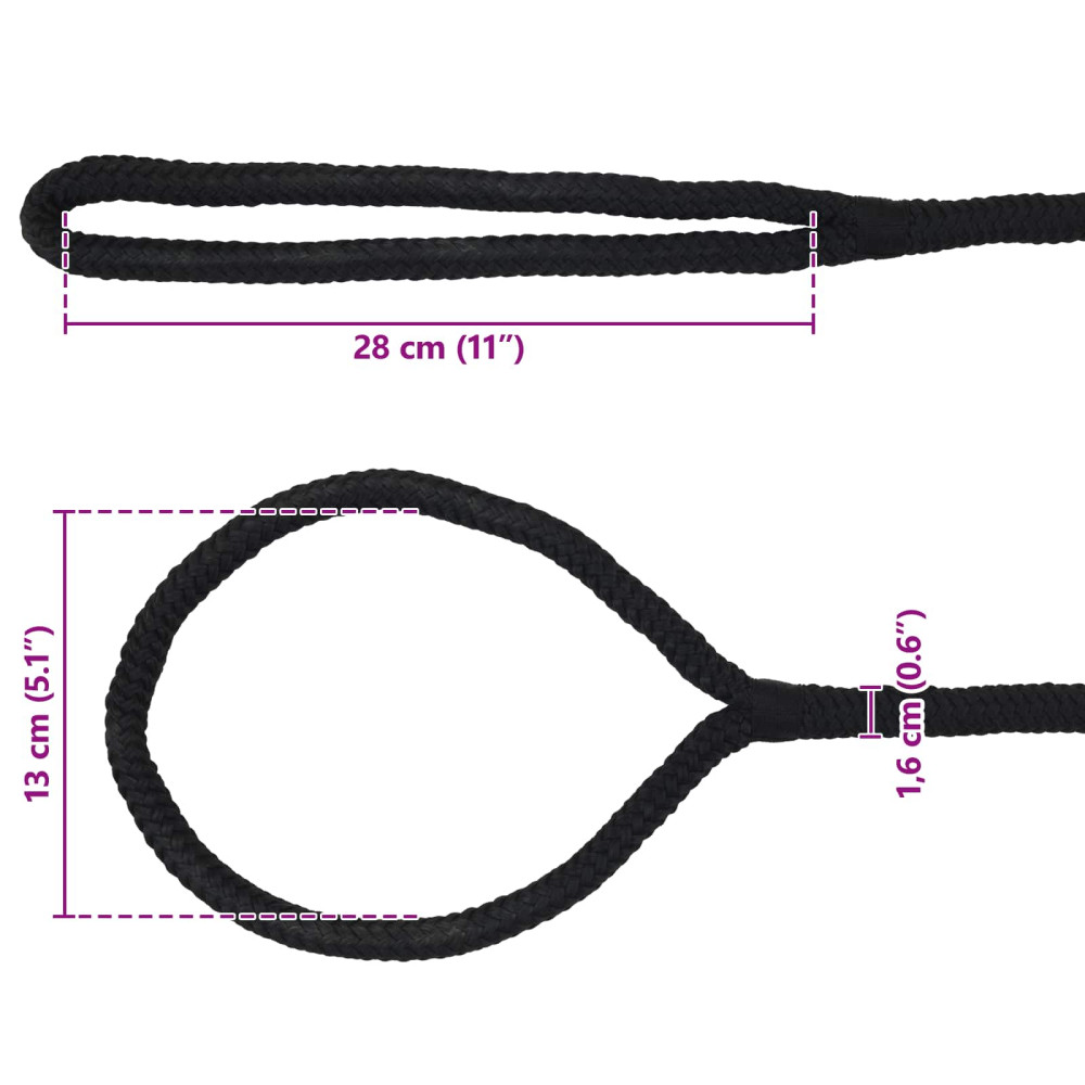 Produktbild för Båtsnöre 9 m 1.6 Svart Polyester