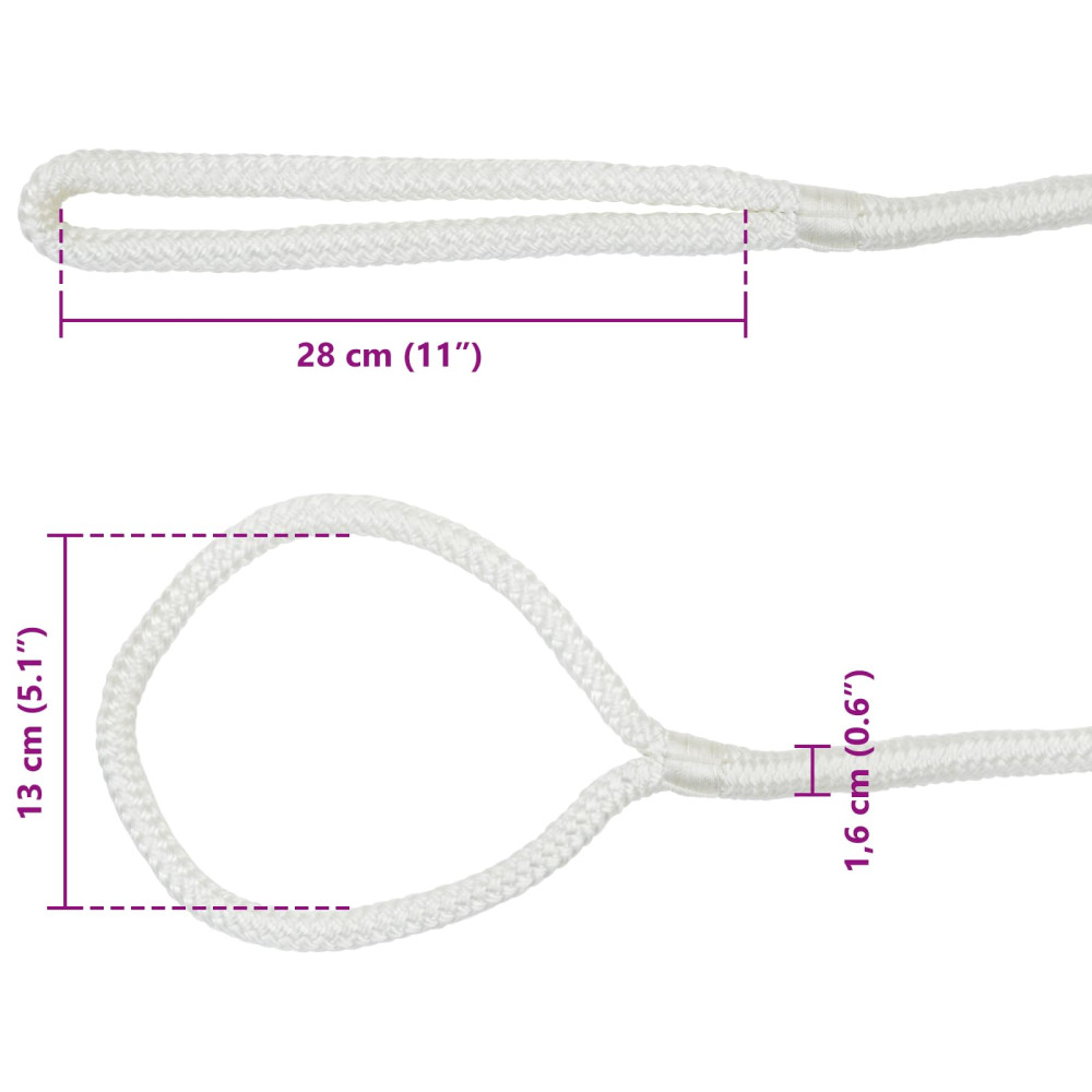 Produktbild för Båtsnöre 9 m 1.6 Vit Polyester