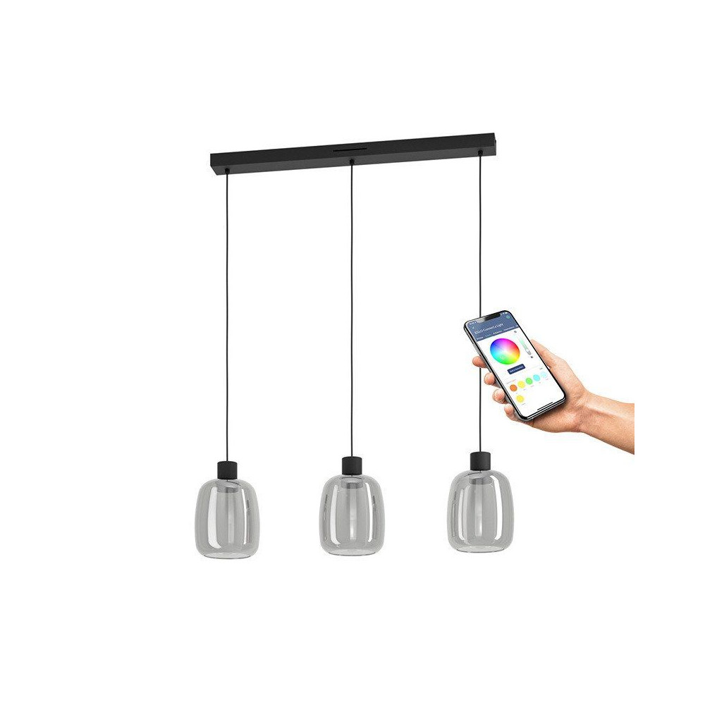 Produktbild för EGLO MOLOCHIO-Z LÅNGBORD L880 RGB/CCT 3X3,7W 1500LM SVART/SV...
