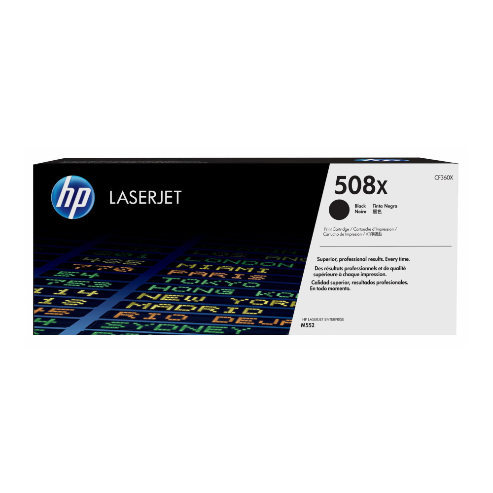 Produktbild för HP 508X - Lång livslängd - svart - original - LaserJet - tonerkassett (CF360X)