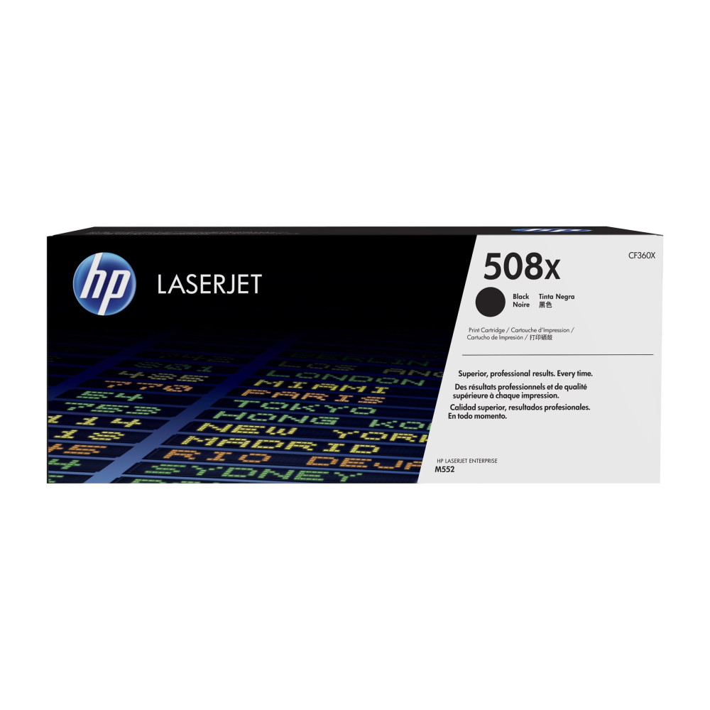 Produktbild för HP 508X - Lång livslängd - svart - original - LaserJet - tonerkassett (CF360X)