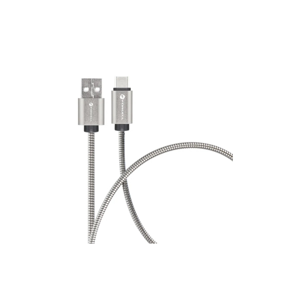 Produktbild för FORCELL Metal C234 kabel USB-A till USB-C QC4.0A 3A 66W 2 m...