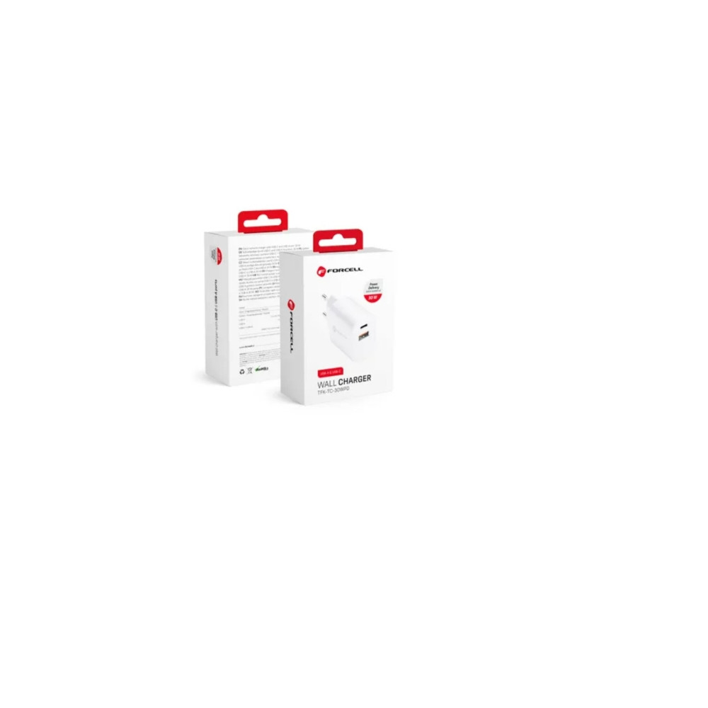 Produktbild för FORCELL F-ENERGY TFK-TC-30WPD rese-laddare USB-C + USB A PD...