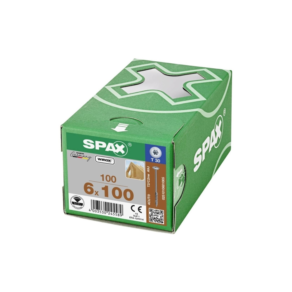 Produktbild för SPAX 251010601005 Tallerkenskruer 6 mm 100 mm T-profil Stål...