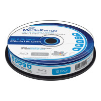 Produktbild för MediaRange Inkjet Fullsurface-Printable - BD-R DL x 10 - 50 GB - lagringsmedier