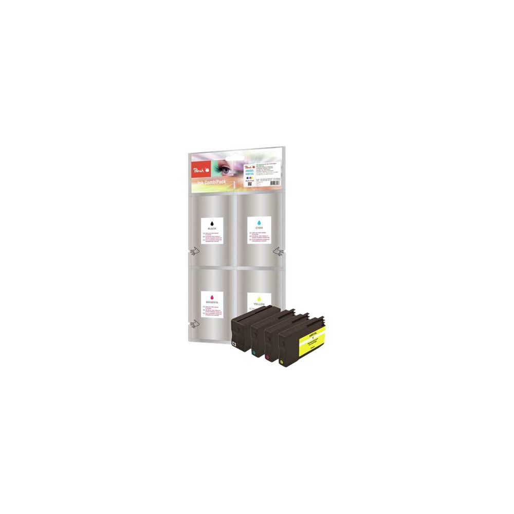 Produktbild för Peach Spar Pack - 4-pack - XL-kapacitet - svart, gul, cyan, magenta - kompatibel - bläckpatron (alternativ för: HP 950XL, HP 951XL)