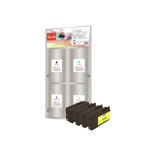 Peach Peach Spar Pack - 4-pack - XL-kapacitet - svart, gul, cyan, magenta - kompatibel - bläckpatron (alternativ för: HP 950XL, HP 951XL)