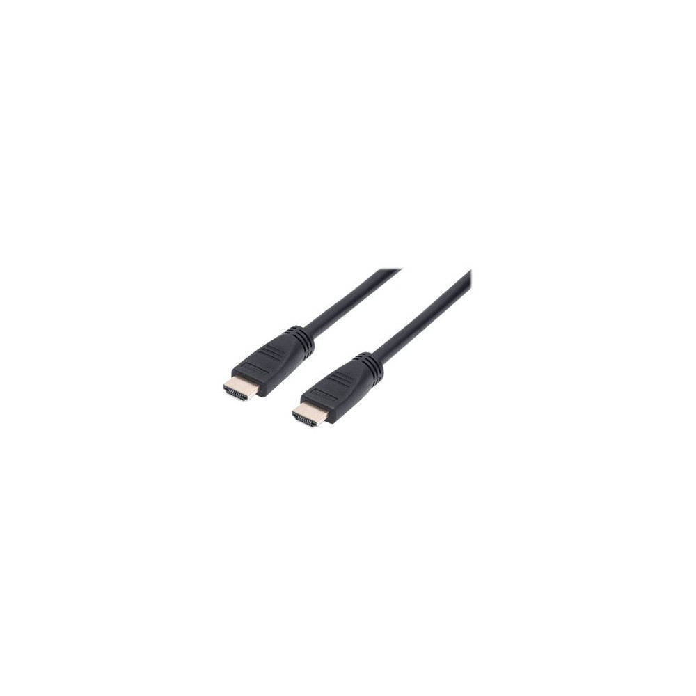 Produktbild för Manhattan HDMI Cable with Ethernet (CL3 rated, suitable for In-Wall use), 4K@60Hz (Premium High Speed), 8m, Male to Male, Black, Ultra HD 4k x 2k, In-Wall rated, Fully Shielded, Gold Plated Contacts, Lifetime Warranty, Polybag - HDMI-kabel med Ethernet - 