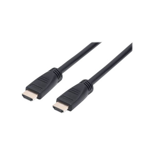 Manhattan Manhattan HDMI Cable with Ethernet (CL3 rated, suitable for In-Wall use), 4K@60Hz (Premium High Speed), 8m, Male to Male, Black, Ultra HD 4k x 2k, In-Wall rated, Fully Shielded, Gold Plated Contacts, Lifetime Warranty, Polybag - HDMI-kabel med Ethernet - 