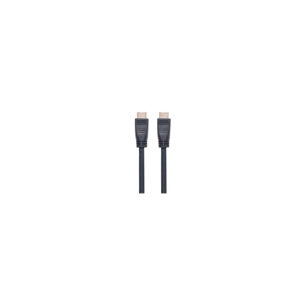 Produktbild för Manhattan HDMI Cable with Ethernet (CL3 rated, suitable for In-Wall use), 4K@60Hz (Premium High Speed), 8m, Male to Male, Black, Ultra HD 4k x 2k, In-Wall rated, Fully Shielded, Gold Plated Contacts, Lifetime Warranty, Polybag - HDMI-kabel med Ethernet - 