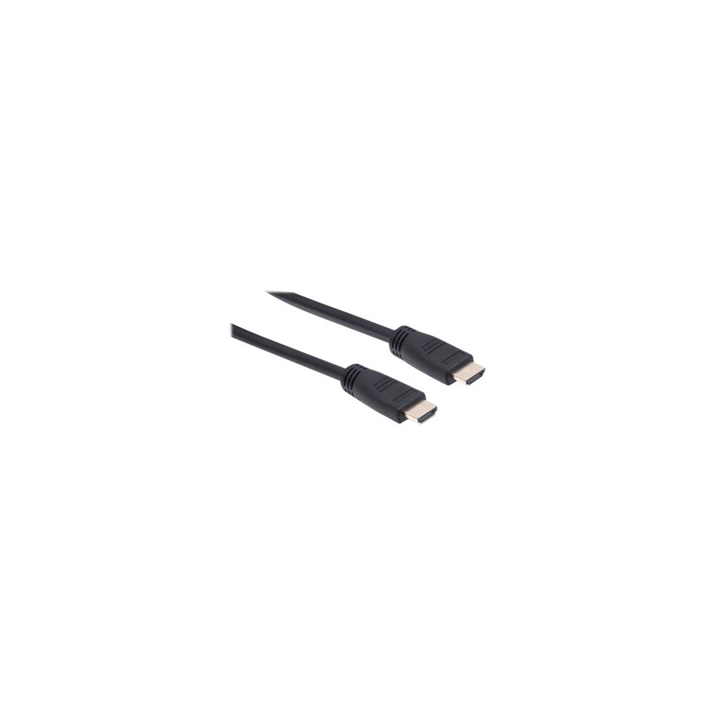 Produktbild för Manhattan HDMI Cable with Ethernet (CL3 rated, suitable for In-Wall use), 4K@60Hz (Premium High Speed), 8m, Male to Male, Black, Ultra HD 4k x 2k, In-Wall rated, Fully Shielded, Gold Plated Contacts, Lifetime Warranty, Polybag - HDMI-kabel med Ethernet - 