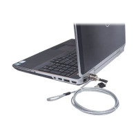 Produktbild för Manhattan Mobile Security Laptop Lock, Key Lock, 1.4m, Compatible with Kensington style locks, Strong Steel Cable (3mm thick), Diecast Zinc Alloy Lock, All Metal Construction Resist Tampering, Two Keys Included, Clear PVC Jacket, Lifetime Warranty, Bliste