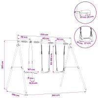 Produktbild för Utegunga set Flerfärgsdesign 263 x 185 x 185 cm Stål och PE