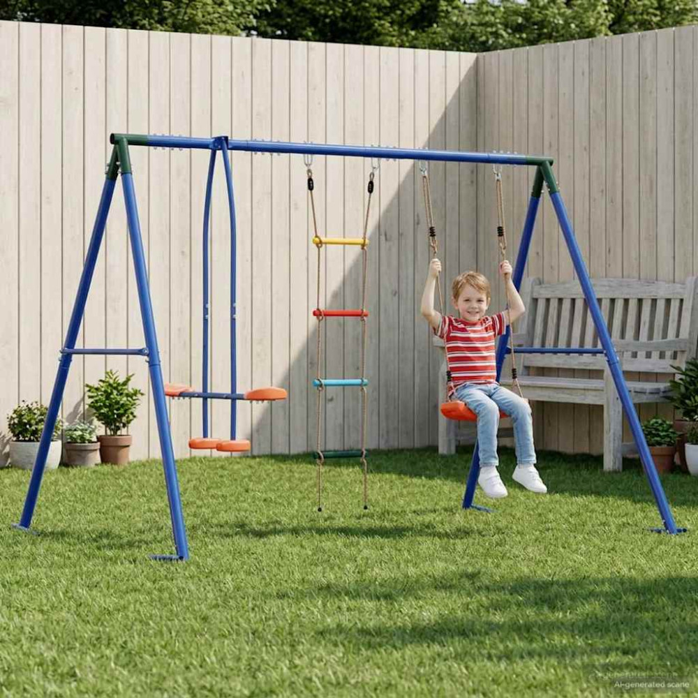 Produktbild för Utegunga set Flerfärgsdesign 263 x 185 x 185 cm Stål och PE