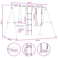 Produktbild för Utegunga set Flerfärgsdesign 263 x 185 x 185 cm Stål och PE
