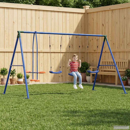 vidaXL Utegunga set Flerfärgsdesign 330 x 185 x 185 cm Stål och PE