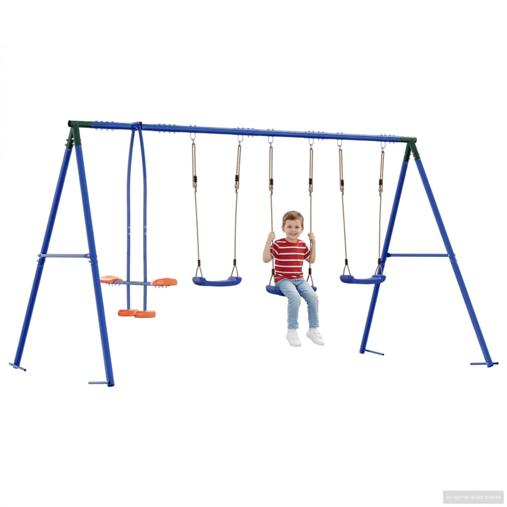 Produktbild för Utegunga set Flerfärgsdesign 330 x 185 x 185 cm Stål och PE