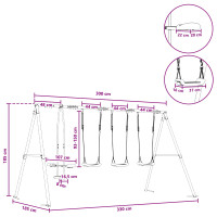 Produktbild för Utegunga set Flerfärgsdesign 330 x 185 x 185 cm Stål och PE