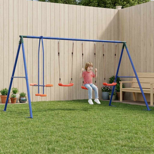 vidaXL Utegunga set Flerfärgsdesign 330 x 185 x 185 cm Stål och PE