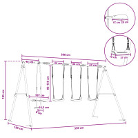 Produktbild för Utegunga set Flerfärgsdesign 330 x 185 x 185 cm Stål och PE