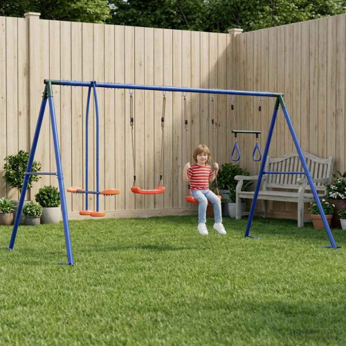 vidaXL Utegunga set Flerfärgsdesign 330 x 185 x 185 cm Stål och PE