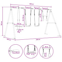 Produktbild för Utegunga set Flerfärgsdesign 330 x 185 x 185 cm Stål och PE