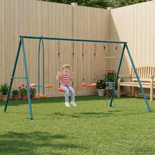 vidaXL Utegunga set Flerfärgsdesign 330 x 185 x 185 cm Stål och PE - Trädgård