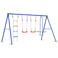 Produktbild för Utegunga set Flerfärgsdesign 330 x 185 x 185 cm Stål och PE