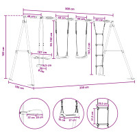 Produktbild för Utegunga set Flerfärgsdesign 330 x 185 x 185 cm Stål och PE