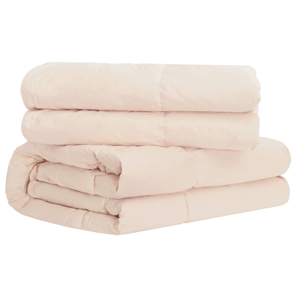 Produktbild för Täckeset med kudde Beige 140 x 200 cm Bomull, Kapok, Polyester