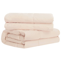 Produktbild för Täckeset med kudde Beige 140 x 200 cm Bomull, Kapok, Polyester
