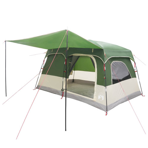 vidaXL Familjetält med tak Grön 320 x 210 x 180 cm Polyester