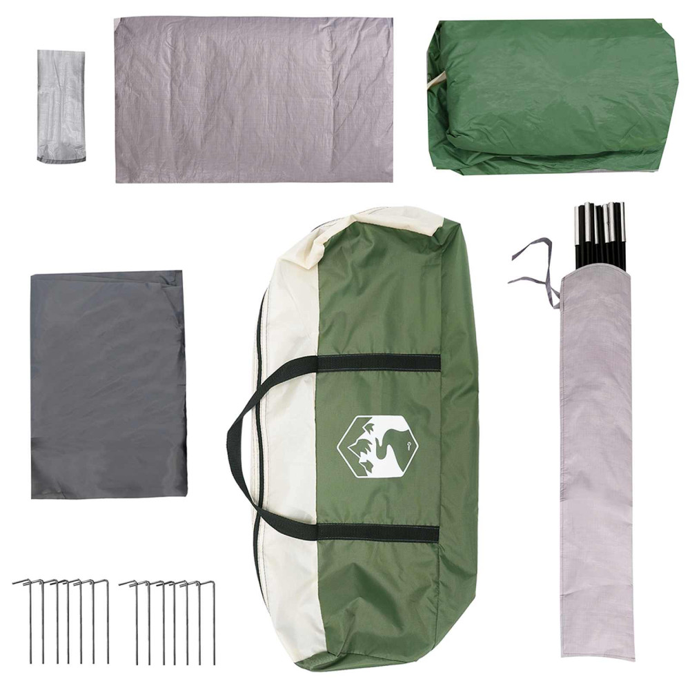 Produktbild för Familjetält med tak Grön 320 x 210 x 180 cm Polyester