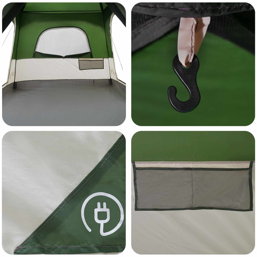 Produktbild för Familjetält med tak Grön 380 x 260 x 190 cm Polyester