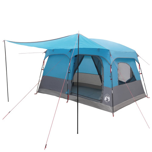 vidaXL Familjetält med tak Blå 380 x 260 x 190 cm Polyester