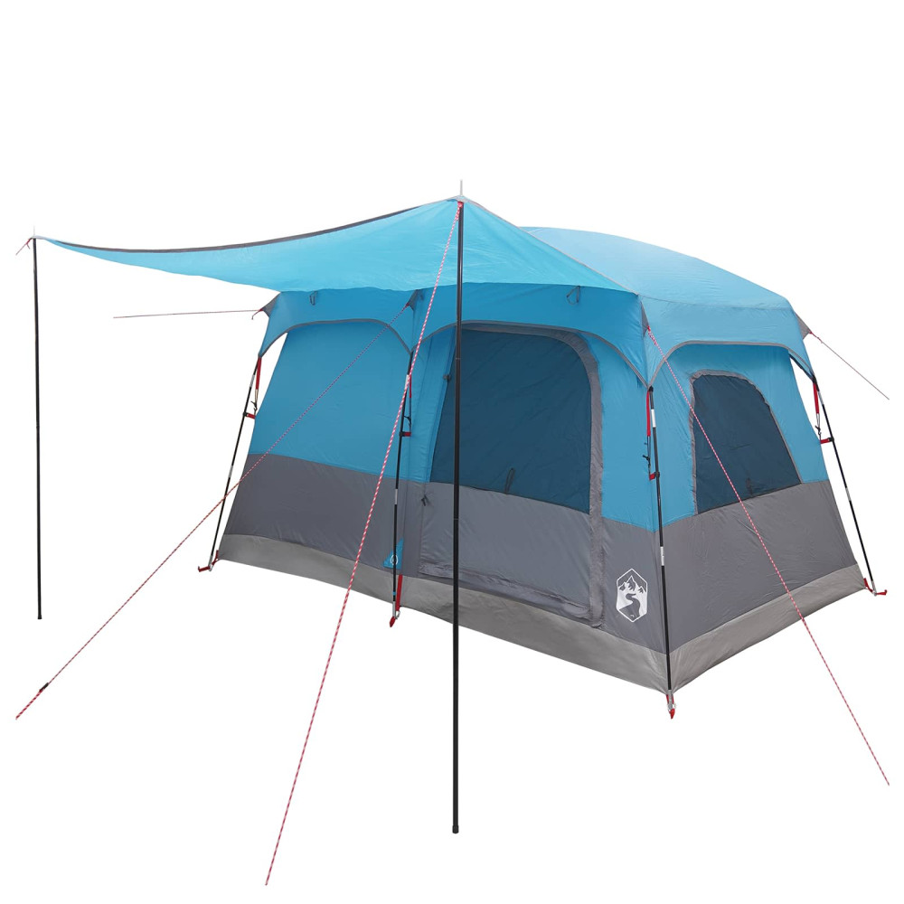 Produktbild för Familjetält med tak Blå 380 x 260 x 190 cm Polyester