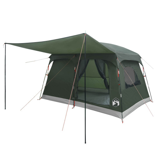 vidaXL Familjetält med tak Armégrön 380 x 260 x 190 cm Polyester