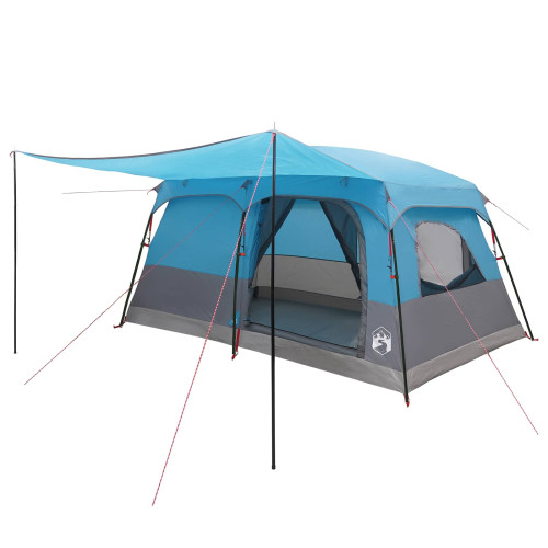 vidaXL Familjetält med tak Blå 420 x 305 x 200 cm Polyester och Stål