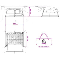Produktbild för Familjetält med tak Grön 500 x 400 x 230 cm Polyester och Stål